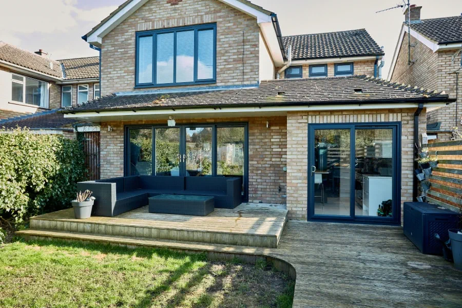 Anthracite Grey uPVC patio doors with matching windows