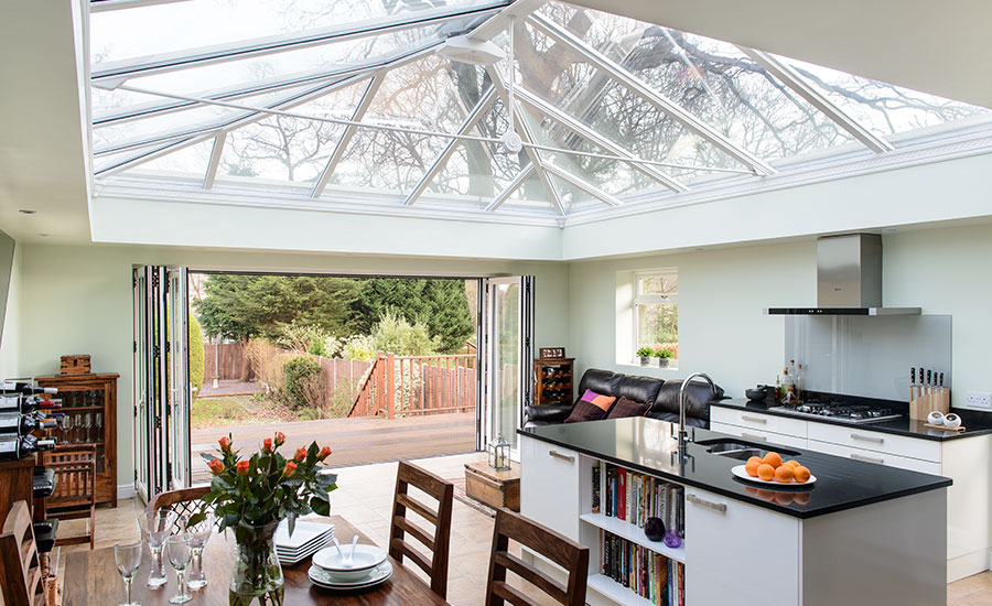 Kitchen orangery extension large conservatory roof lantern